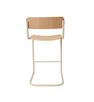 Strut Bar Stool In Ecru Veneer - Fenton & Fenton