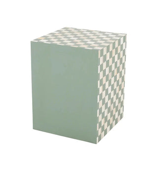 Bone Inlay Checkerboard Bedside 2 Drawer in Pistachio - Fenton & Fenton