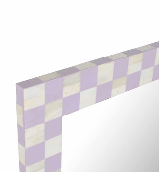 Bone Inlay Checkerboard Mirror In Lilac - Fenton & Fenton