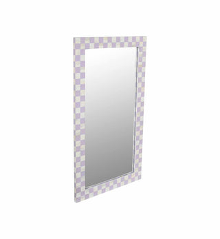 Bone Inlay Checkerboard Mirror in Lilac - Fenton & Fenton