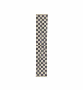 Checkerboard Dhurrie in Pepper - Hallway Runner - Fenton & Fenton