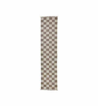 Checkerboard Dhurrie in Sand - Hallway Runner - Fenton & Fenton