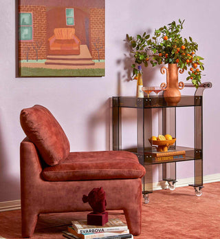 Chill Chair In Washed Terracotta Velvet - Fenton & Fenton