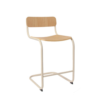 Strut Bar Stool In Ecru Veneer - Fenton & Fenton