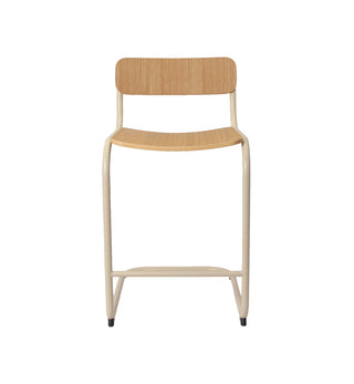 Strut Bar Stool In Ecru Veneer - Fenton & Fenton