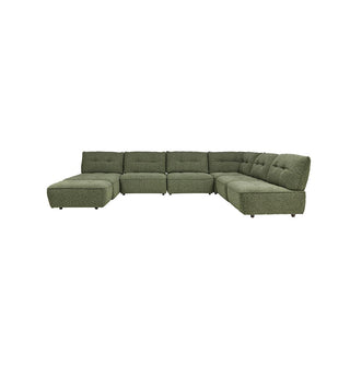 Roommate Sofa - 5 Piece L-Shape + Chaise + Ottoman in Forest - Fenton & Fenton