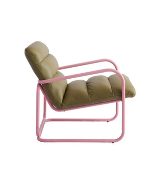 Roy Lounge Chair In Khaki Leather - Fenton & Fenton