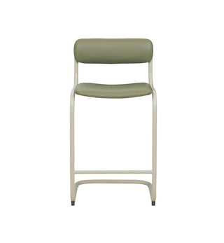 Strut Bar Stool in Khaki Leather - Fenton & Fenton