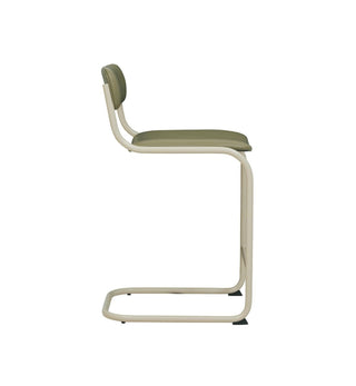 Strut Bar Stool in Khaki Leather - Fenton & Fenton