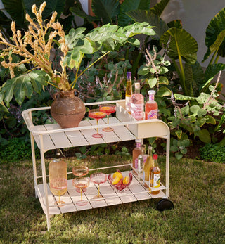 Sundowner Bar Cart in Ecru - Fenton & Fenton