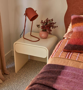 Yin Bedside Table in Ivory - Fenton & Fenton