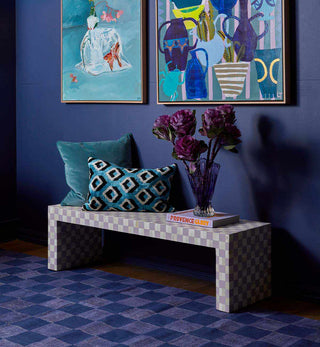 Zulta Cushion in Diamond Blue & Black - Fenton & Fenton