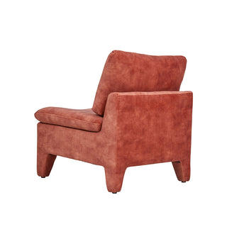 Chill Chair In Washed Terracotta Velvet - Fenton & Fenton