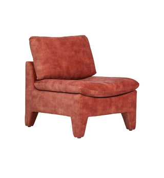 Chill Chair In Washed Terracotta Velvet - Fenton & Fenton