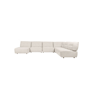 Roommate Sofa - 5 Piece L-shape + Chaise In Ecru - Fenton & Fenton