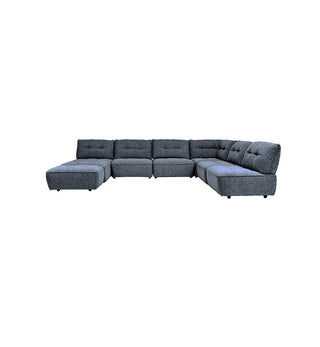 Roommate Sofa - 5 Piece L-shape + Chaise + Ottoman In Indigo - Fenton & Fenton